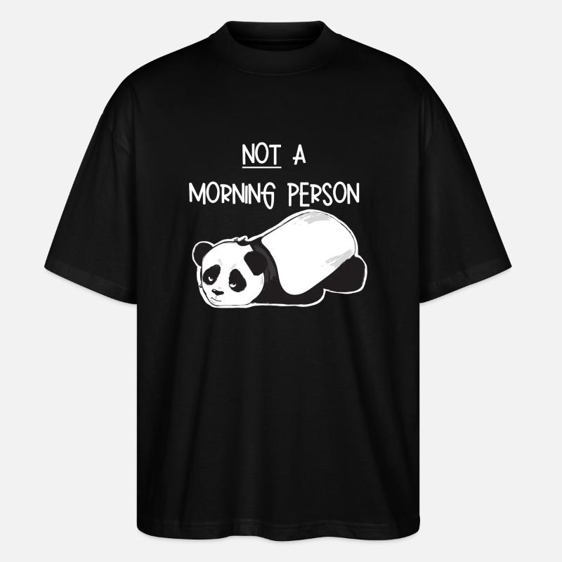 Kein morgendliches Mensch-Grumpy Panda - Stanley/Stella Oversized Unisex Bio T-Shirt Blaster 2.0 - Schwarz