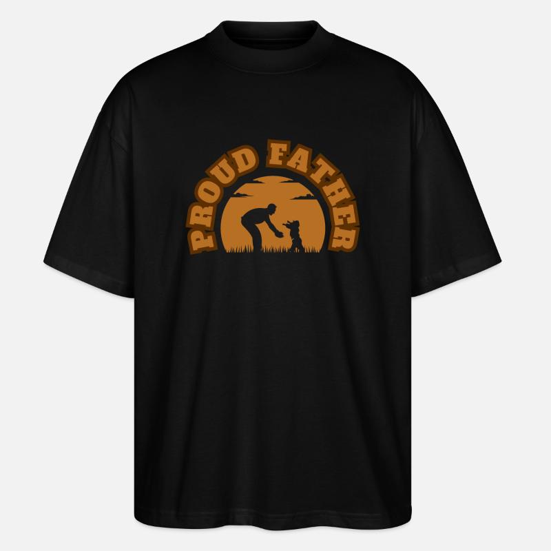 Proud Father Kid Boy Brown - Stanley/Stella Oversized Unisex Bio T-Shirt Blaster 2.0 - Schwarz