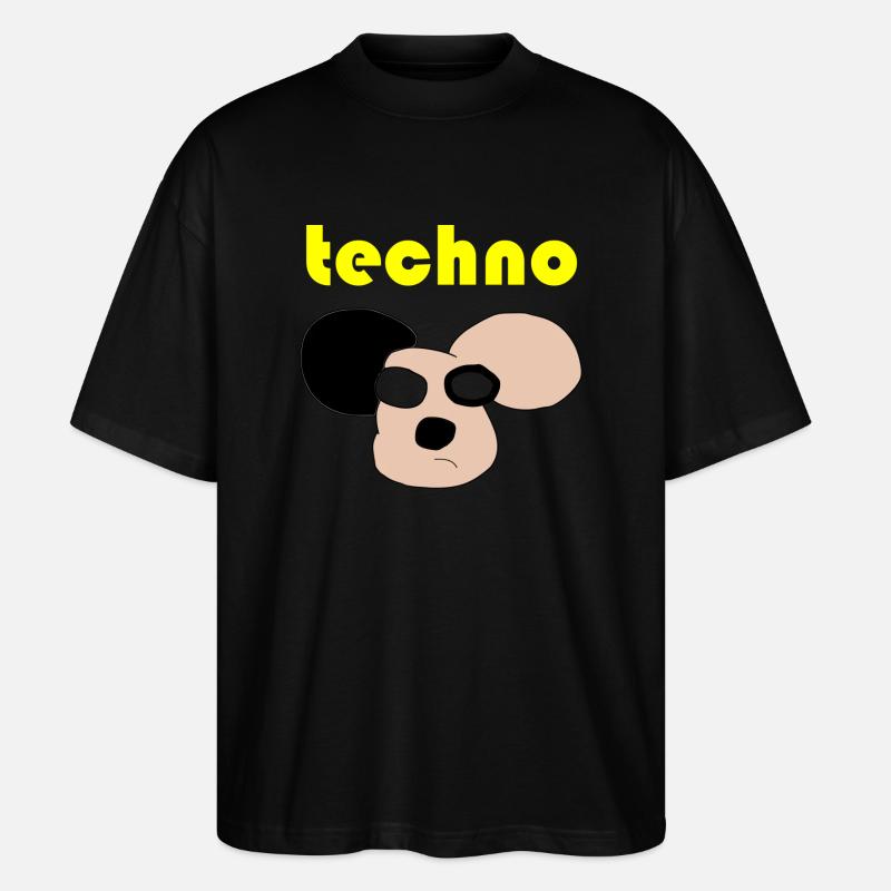 techno bär - Stanley/Stella Oversized Unisex Bio T-Shirt Blaster 2.0 - Schwarz