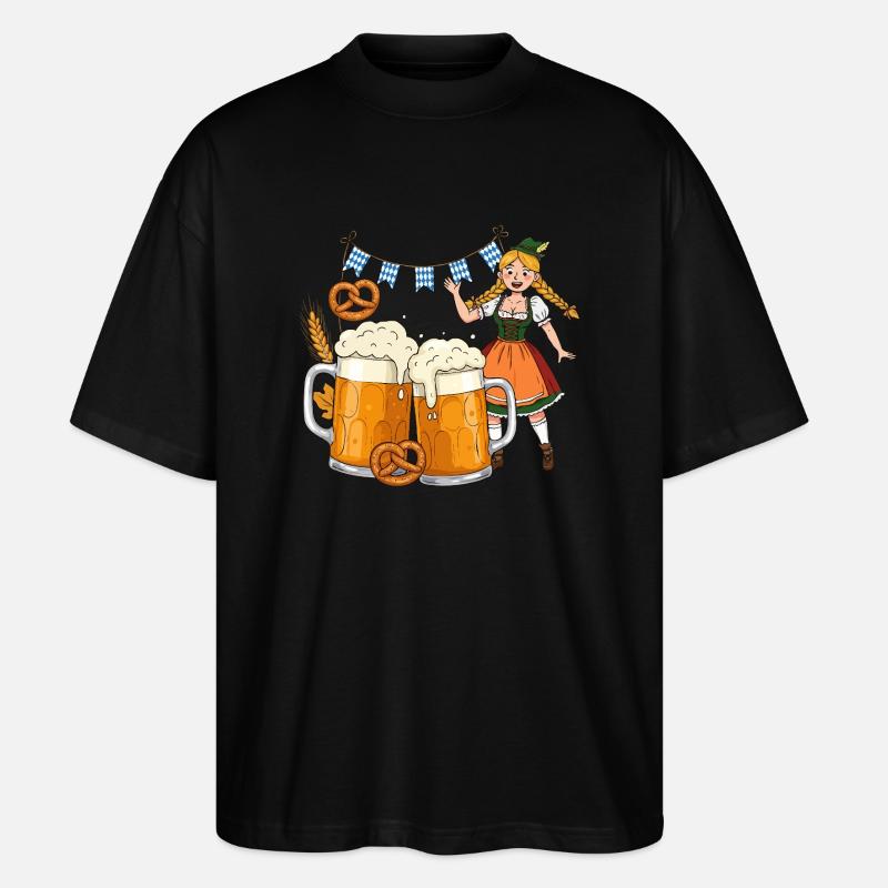 Dirndle Bier - Stanley/Stella Oversized Unisex Bio T-Shirt Blaster 2.0 - Schwarz