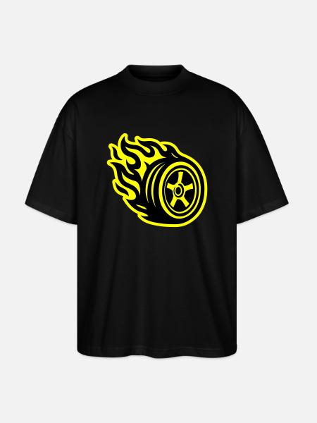 Tire Flame Car - Stanley/Stella Oversized Unisex Organic T-shirt Blaster 2.0 - black