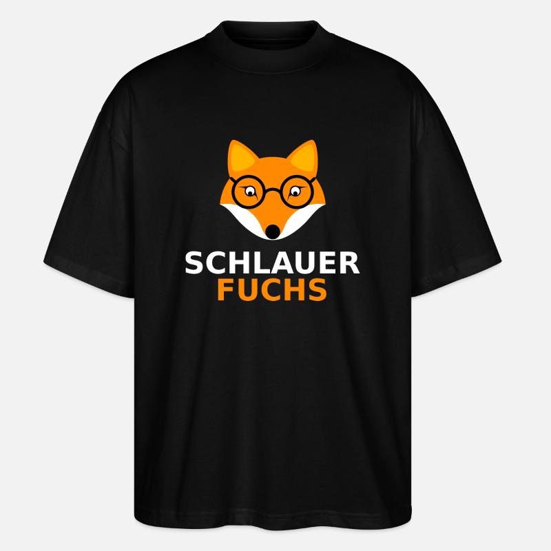 Schlauer Fuchs - Stanley/Stella Oversized Unisex Bio T-Shirt Blaster 2.0 - Schwarz