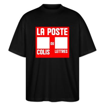 la poste choix à mettre sur sa boite aux lettres - T-shirt bio Blaster 2.0 coupe oversize Stanley/Stella Unisexe - noir - Devant - Alina (178cm) & Michal (187cm)