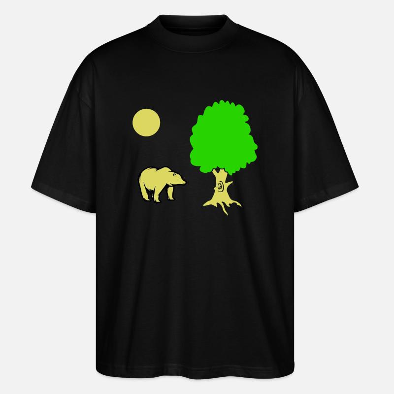 bär baum - Stanley/Stella Oversized Unisex Bio T-Shirt Blaster 2.0 - Schwarz
