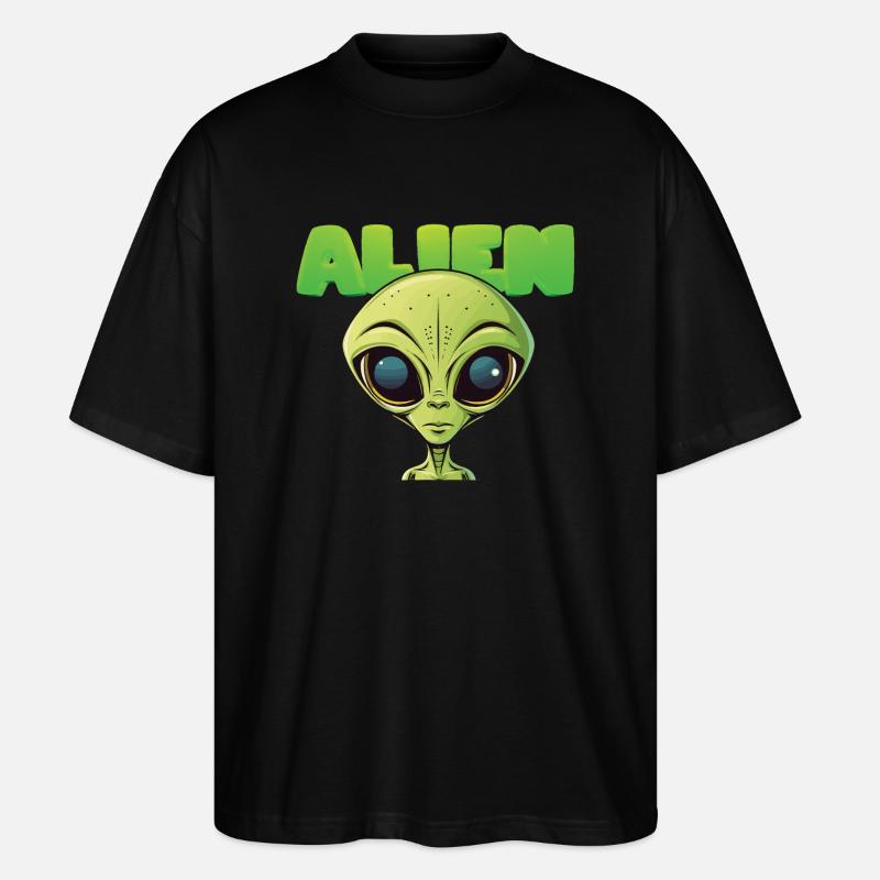 Alienkopf - Stanley/Stella Oversized Unisex Bio T-Shirt Blaster 2.0 - Schwarz