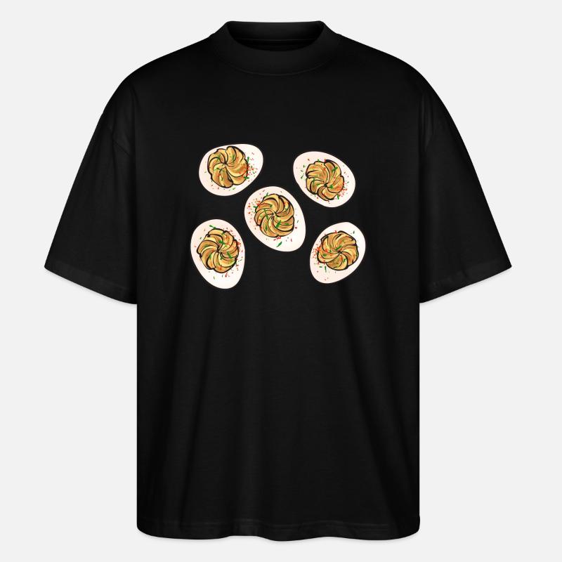 Stuffed Eggs Deviled Eggs - Stanley/Stella Oversized Unisex Organic T-shirt Blaster 2.0 - black