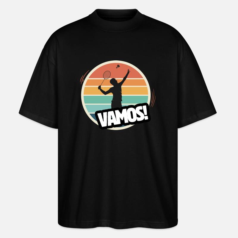 Vamos Retro Badminton - Stanley/Stella Oversized Unisex Bio T-Shirt Blaster 2.0 - Schwarz