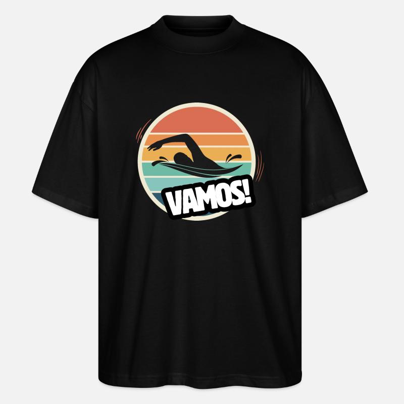 Vamos Retro Schwimmen - Stanley/Stella Oversized Unisex Bio T-Shirt Blaster 2.0 - Schwarz