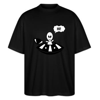 Ovni extraterrestre hi - T-shirt bio Blaster 2.0 coupe oversize Stanley/Stella Unisexe - noir - Devant - Alina (178cm) & Michal (187cm)