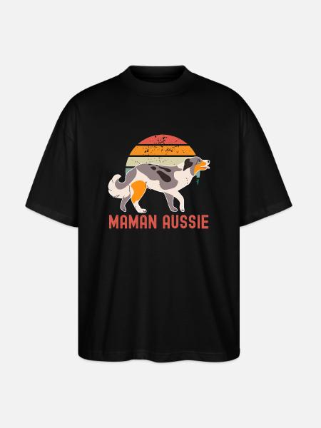Maman berger australien aussie - T-shirt bio Blaster 2.0 coupe oversize Stanley/Stella Unisexe - noir