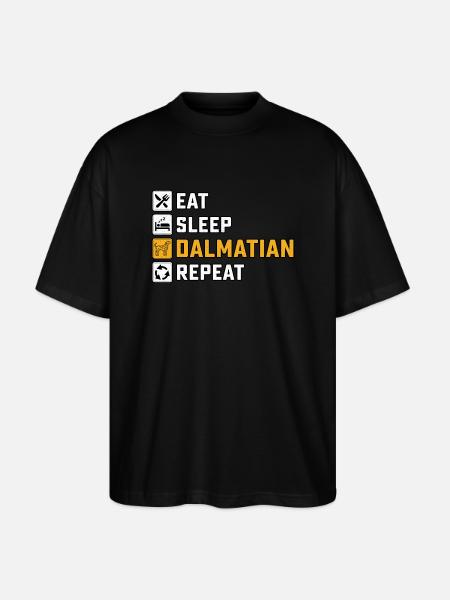 Eat sleep dalmatian repeat - Stanley/Stella Oversized Unisex Organic T-shirt Blaster 2.0 - black
