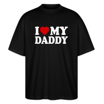 I love my daddy - T-shirt bio Blaster 2.0 coupe oversize Stanley/Stella Unisexe - noir - Devant - Alina (178cm) & Michal (187cm)