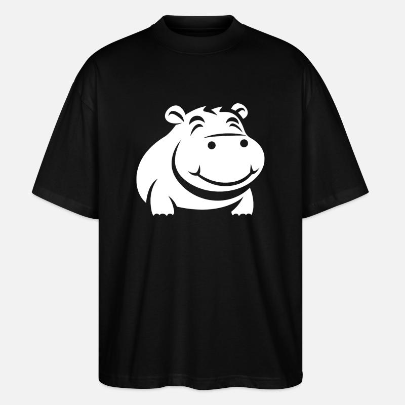 Liebe Kleines Nilpferd - Stanley/Stella Oversized Unisex Bio T-Shirt Blaster 2.0 - Schwarz