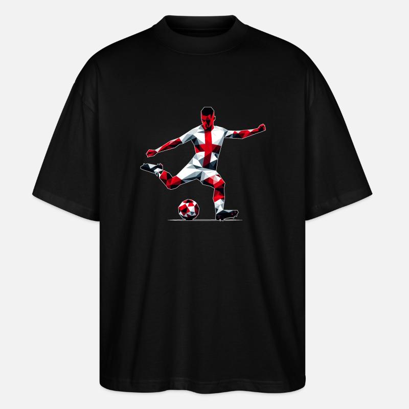 Fussball England - Stanley/Stella Oversized Unisex Bio T-Shirt Blaster 2.0 - Schwarz
