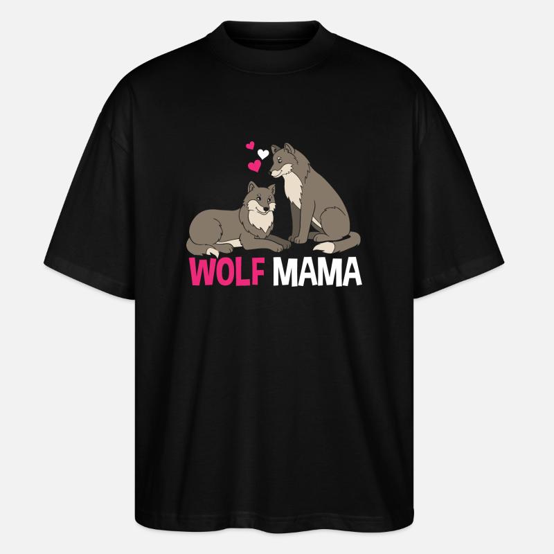 Wolf Mama - Stanley/Stella Oversized Unisex Bio T-Shirt Blaster 2.0 - Schwarz