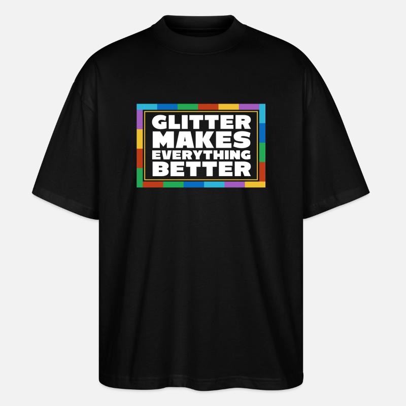 Glitzer - Stanley/Stella Oversized Unisex Bio T-Shirt Blaster 2.0 - Schwarz