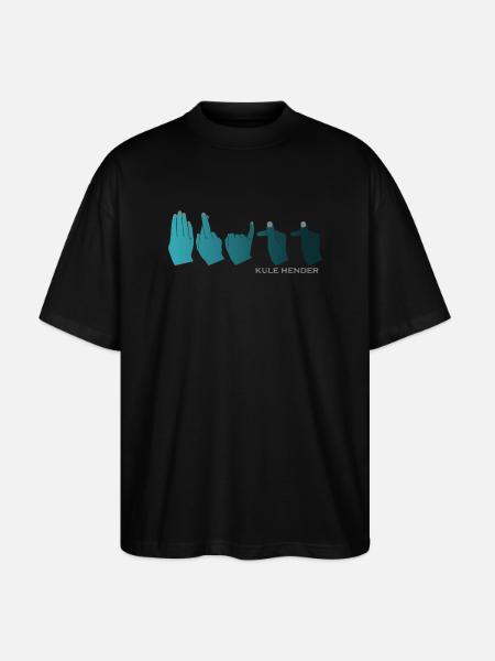 Hand alphabet Britt petrol gradient - Stanley/Stella Oversized Unisex Organic T-shirt Blaster 2.0 - black