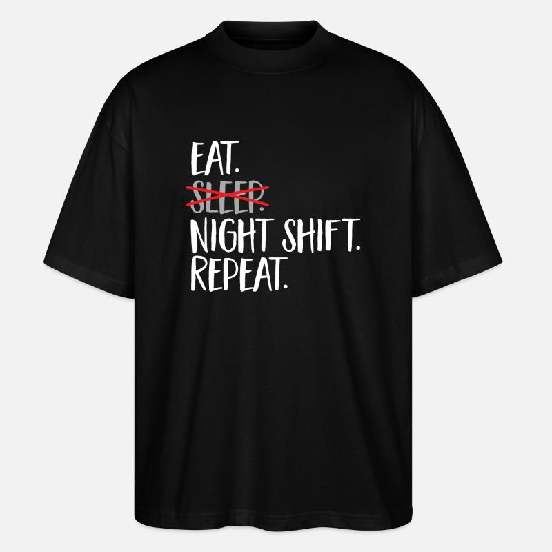 Nachtschicht Krankenschwester - Stanley/Stella Oversized Unisex Bio T-Shirt Blaster 2.0 - Schwarz