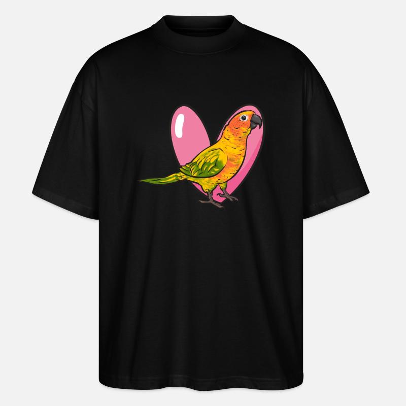 Perruche, Perroquet, Perruche, Oiseau - T-shirt bio Blaster 2.0 coupe oversize Stanley/Stella Unisexe - noir