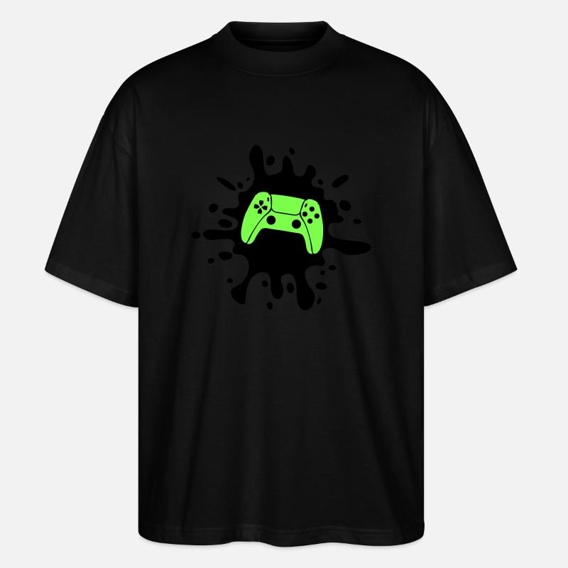 gamer gamepad klecks - Stanley/Stella Oversized Unisex Bio T-Shirt Blaster 2.0 - Schwarz