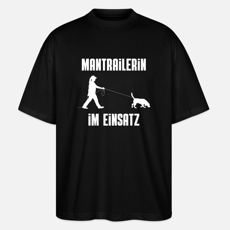 Mantrailerin im Einsatz - Stanley/Stella Oversized Unisex Bio T-Shirt Blaster 2.0 - Schwarz