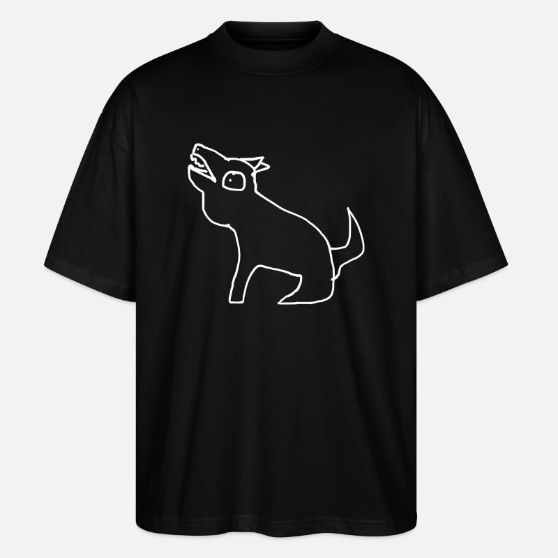 Wolf Tier - Stanley/Stella Oversized Unisex Bio T-Shirt Blaster 2.0 - Schwarz