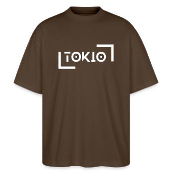 Tokyo - T-shirt bio Blaster 2.0 coupe oversize Stanley/Stella Unisexe - marron foncé - Devant - Alina (178cm) & Michal (187cm)