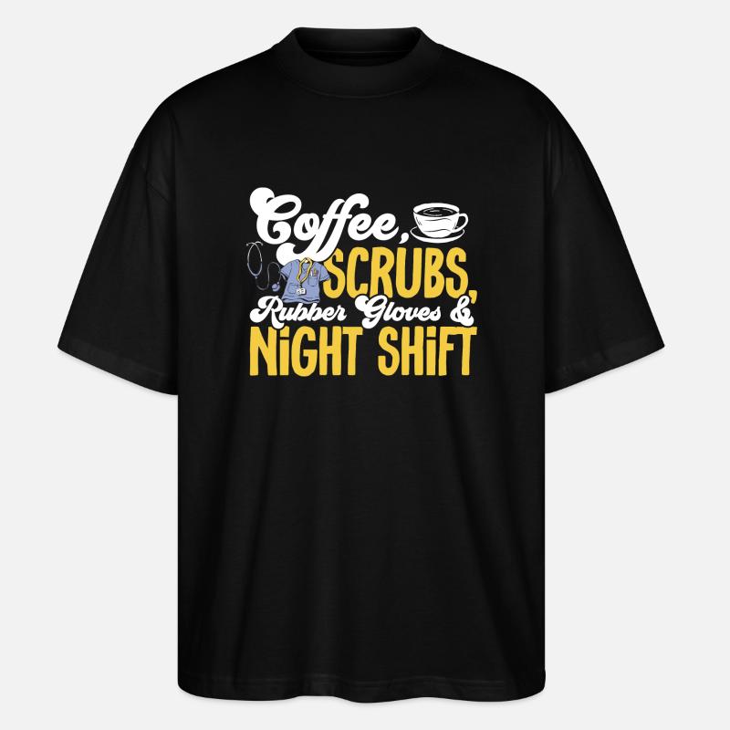 Nachtschicht Krankenschwester - Stanley/Stella Oversized Unisex Bio T-Shirt Blaster 2.0 - Schwarz