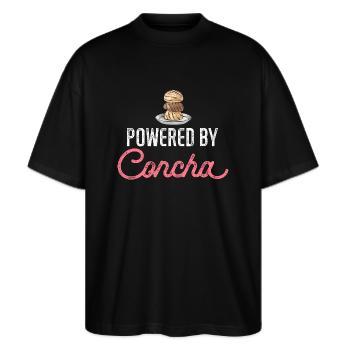 Concha Hispanic Mexikanisch Pan Dulce - Stanley/Stella Oversized Unisex Bio T-Shirt Blaster 2.0 - Schwarz - Vorne - Alina (178cm) & Michal (187cm)