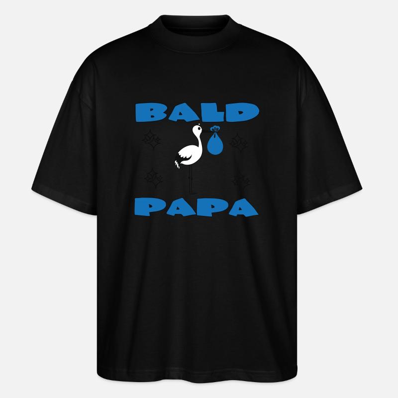 KAHLKÖPFIGER PAPA - Stanley/Stella Oversized Unisex Bio T-Shirt Blaster 2.0 - Schwarz