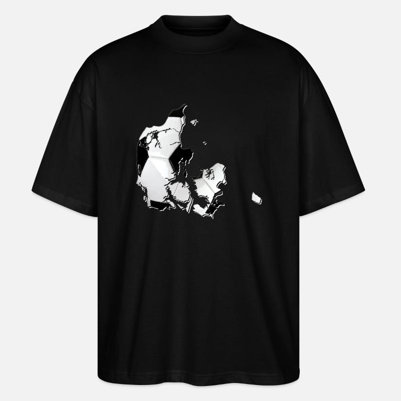 Denmark map frames real football - Stanley/Stella Oversized Unisex Organic T-shirt Blaster 2.0 - black
