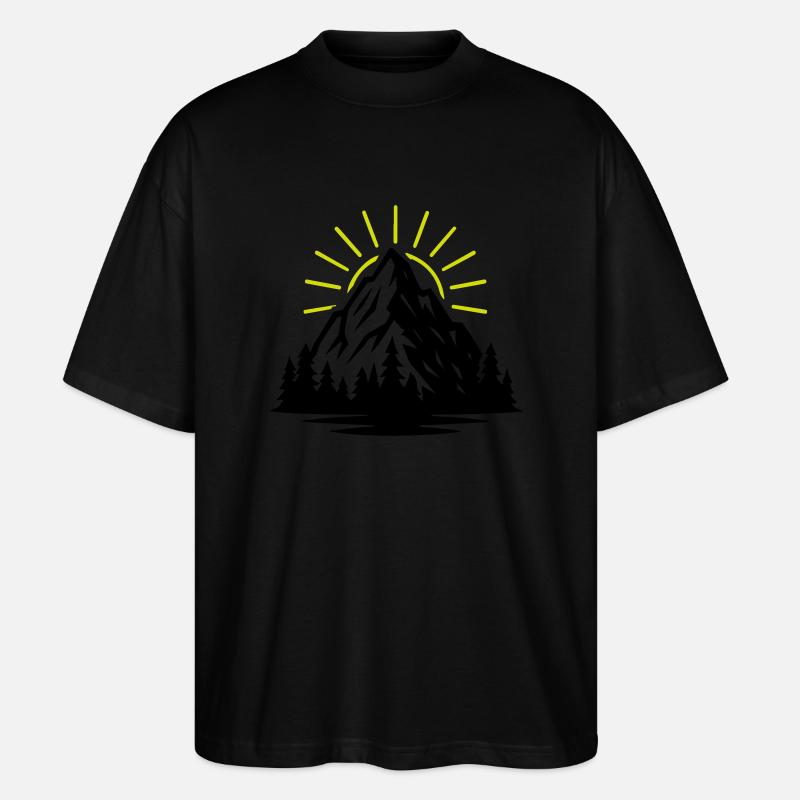 Mountain Nature Sun - Stanley/Stella Oversized Unisex Organic T-shirt Blaster 2.0 - black