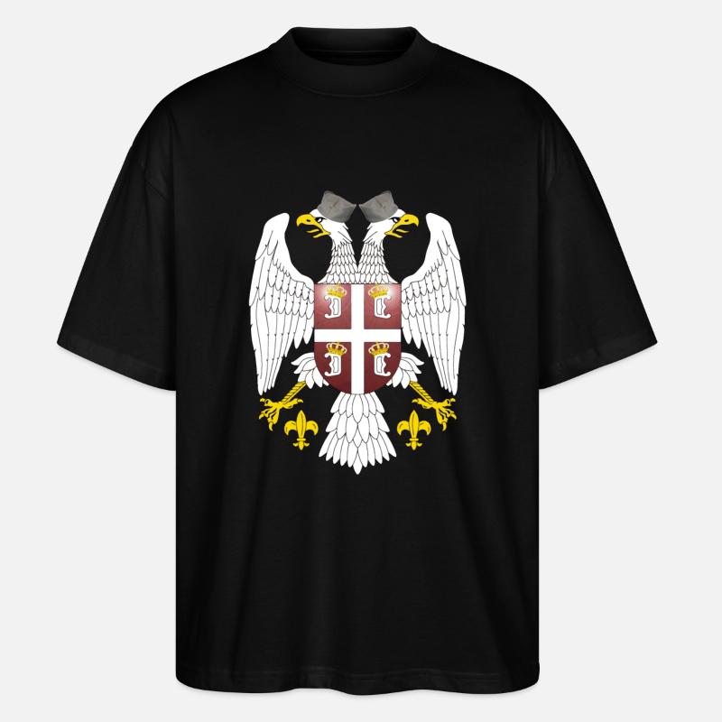 Wappen Serbien - Stanley/Stella Oversized Unisex Bio T-Shirt Blaster 2.0 - Schwarz