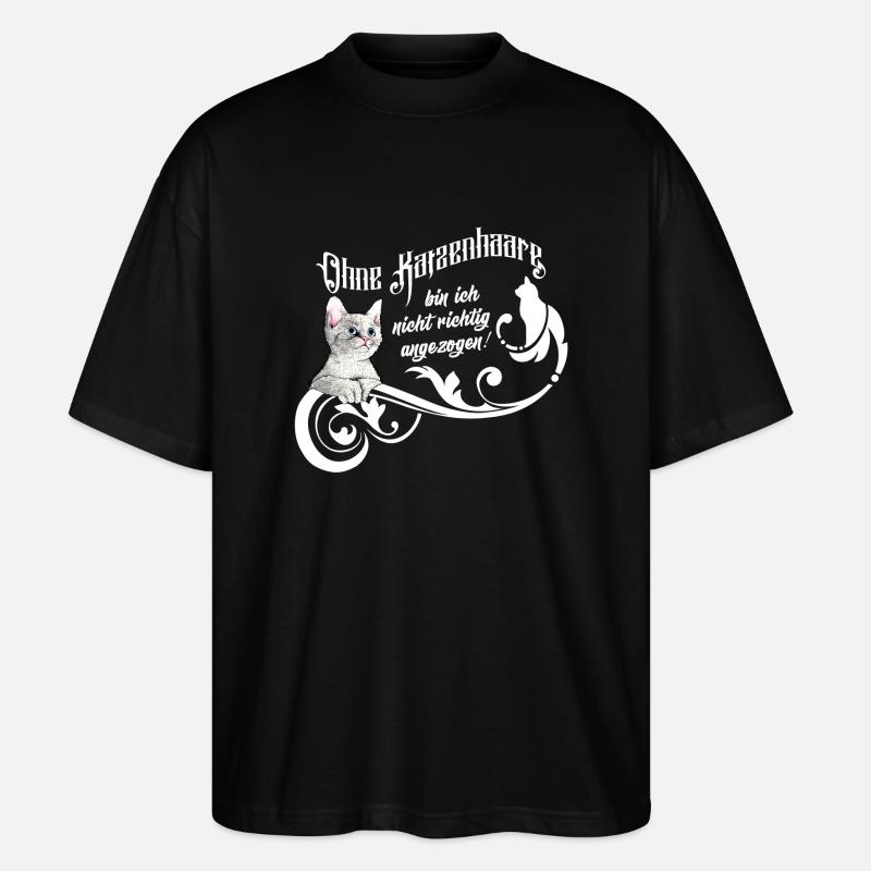 Katzenhaare - Stanley/Stella Oversized Unisex Bio T-Shirt Blaster 2.0 - Schwarz
