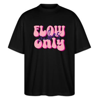 Flow Vibes Only - Stanley/Stella Oversized Unisex Organic T-shirt Blaster 2.0 - black - Front - Alina (178cm) & Michal (187cm)