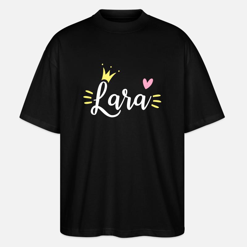 Lara Name Crown - Stanley/Stella Oversized Unisex Organic T-shirt Blaster 2.0 - black