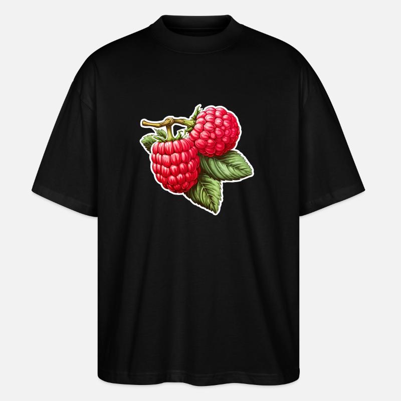 Framboise Double Fruit - T-shirt bio Blaster 2.0 coupe oversize Stanley/Stella Unisexe - noir