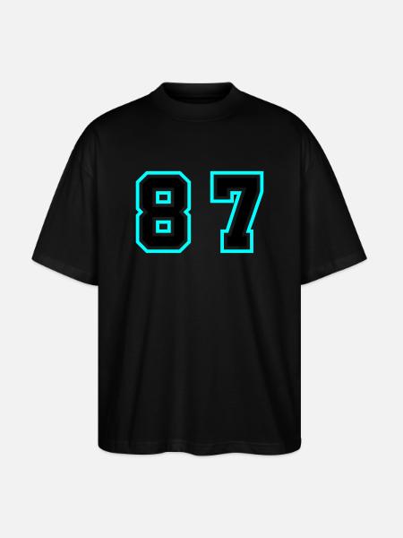 87 Zahl Symbol - Stanley/Stella Oversized Unisex Bio T-Shirt Blaster 2.0 - Schwarz