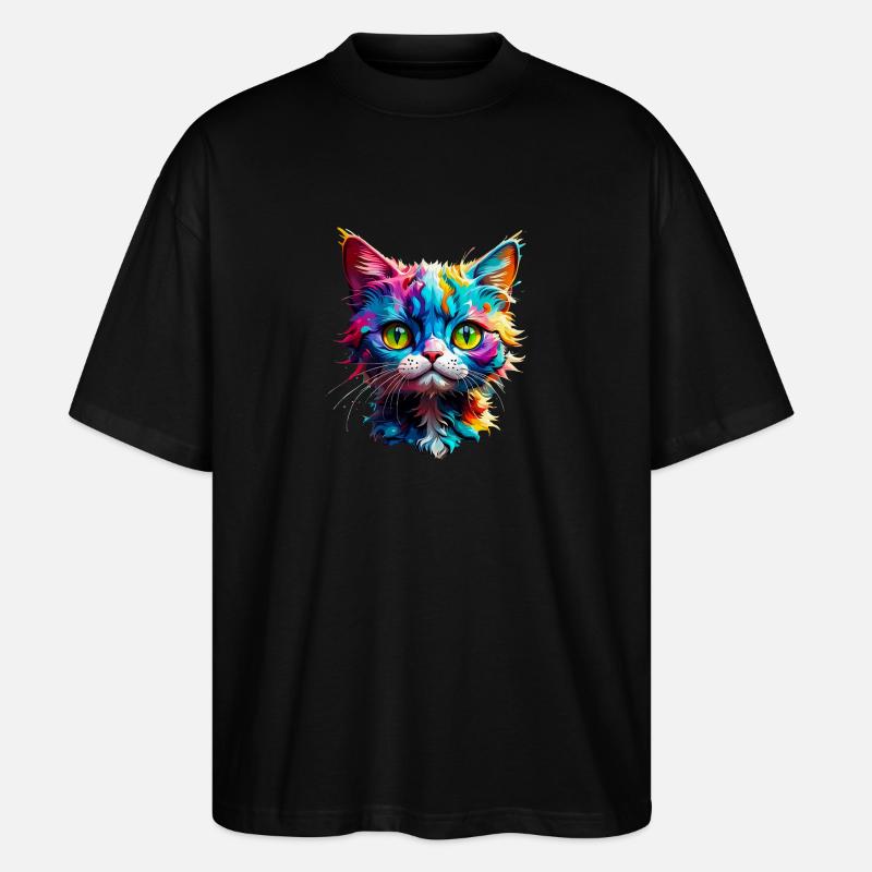 Vorsicht Katze - Stanley/Stella Oversized Unisex Bio T-Shirt Blaster 2.0 - Schwarz