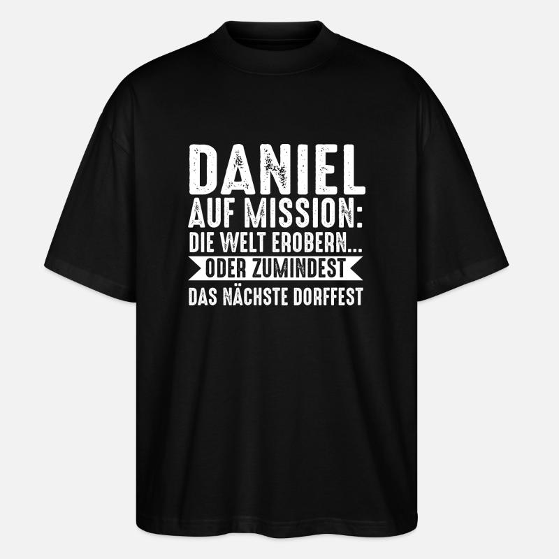 Prénom Daniel - T-shirt bio Blaster 2.0 coupe oversize Stanley/Stella Unisexe - noir