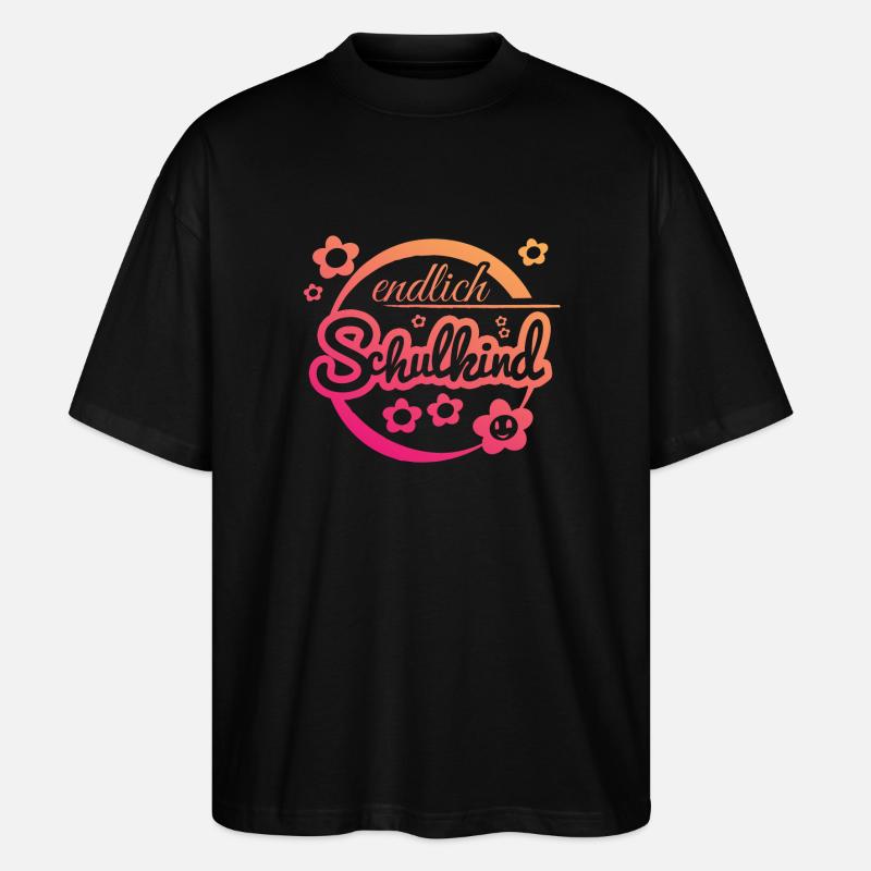 Endlich Schulkind - Stanley/Stella Oversized Unisex Bio T-Shirt Blaster 2.0 - Schwarz