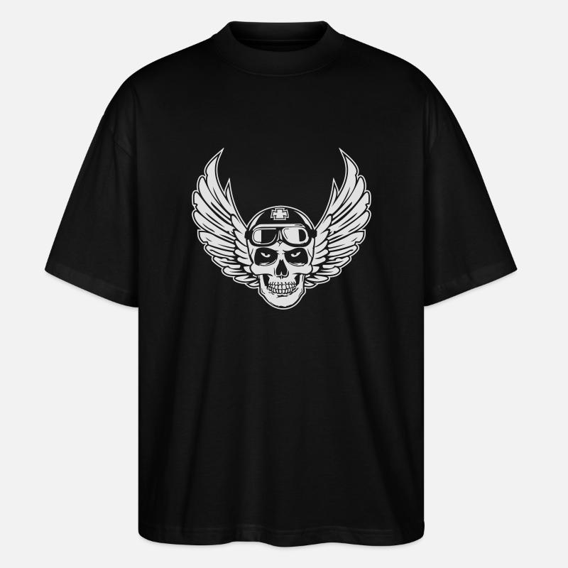 Flying Skull - Stanley/Stella Oversized Unisex Bio T-Shirt Blaster 2.0 - Schwarz