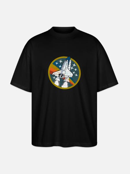 Spaceshuttle-Start - Space Shuttle Launch Shirt - Stanley/Stella Oversized Unisex Bio T-Shirt Blaster 2.0 - Schwarz