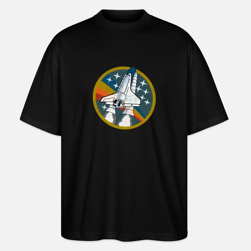 Spaceshuttle-Start - Space Shuttle Launch Shirt - Stanley/Stella Oversized Unisex Bio T-Shirt Blaster 2.0 - Schwarz