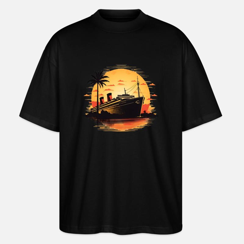 Going on a boat trip - Stanley/Stella Oversized Unisex Organic T-shirt Blaster 2.0 - black