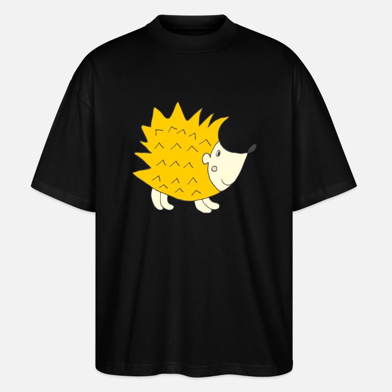 Hérisson jaune - T-shirt bio Blaster 2.0 coupe oversize Stanley/Stella Unisexe - noir