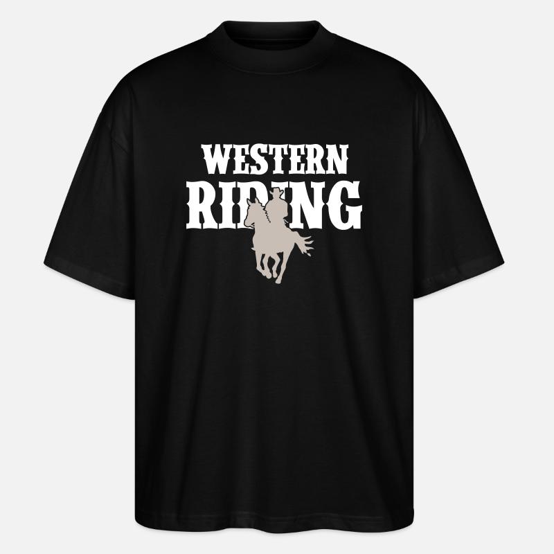 Western Reiten Mann - Stanley/Stella Oversized Unisex Bio T-Shirt Blaster 2.0 - Schwarz