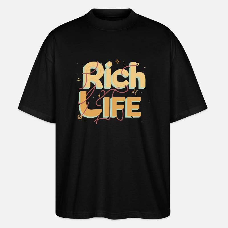 MILLIARDÄR, REICHES LEBEN - Stanley/Stella Oversized Unisex Bio T-Shirt Blaster 2.0 - Schwarz