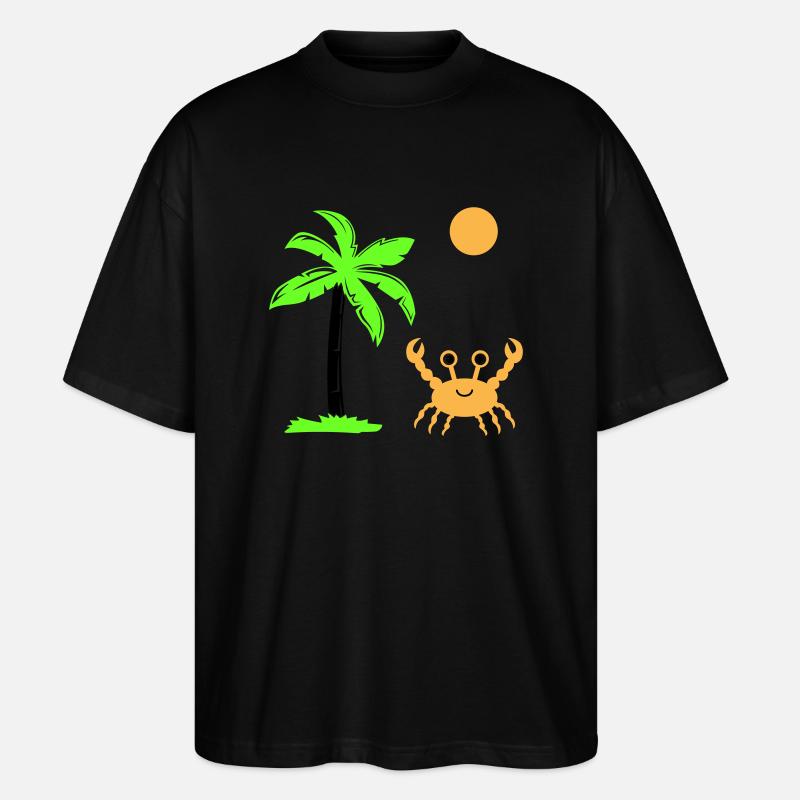 krabbe sonne palme - Stanley/Stella Oversized Unisex Bio T-Shirt Blaster 2.0 - Schwarz