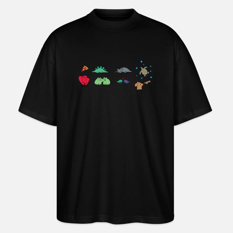 Bande dessinée d’animaux - T-shirt bio Blaster 2.0 coupe oversize Stanley/Stella Unisexe - noir